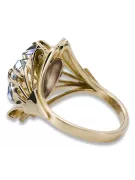 Anneau Zircon Or jaune 14 carats Style vintage vrc015y